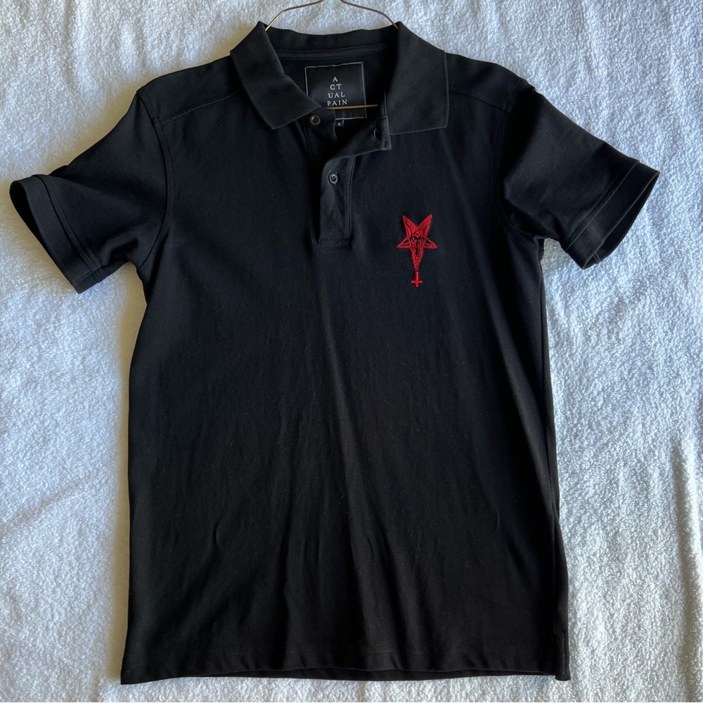 Actual Pain Sixth Seal Polo tee goth punk lip service